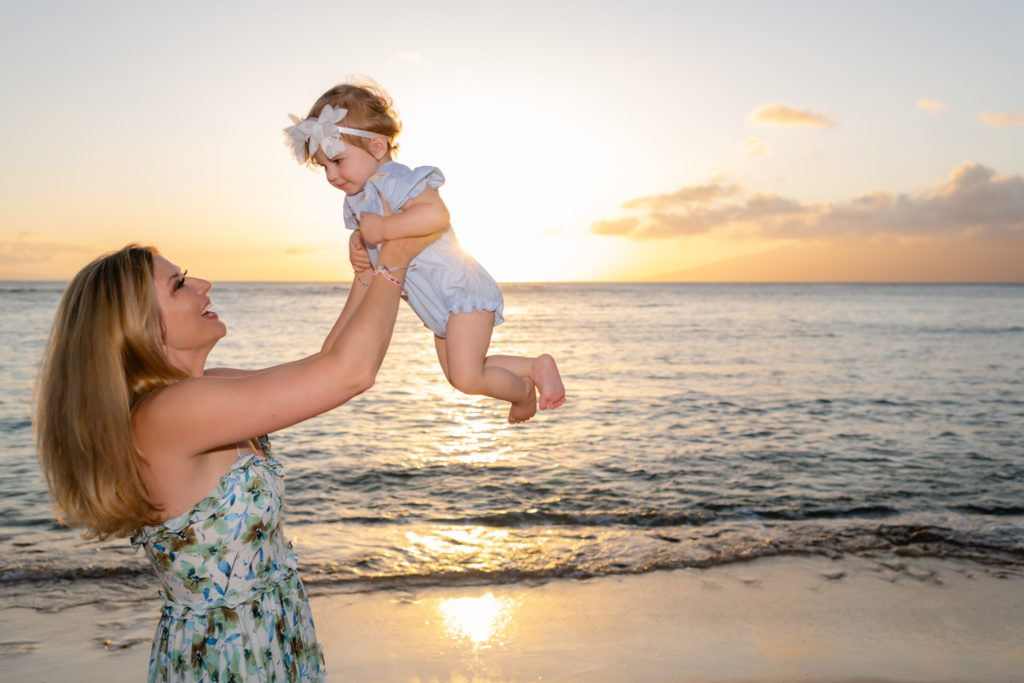 Sunset Family Photography at Kapalua Bay